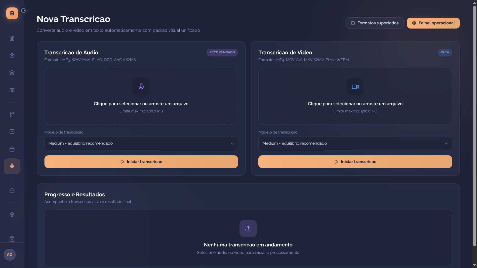 Transcrição IA